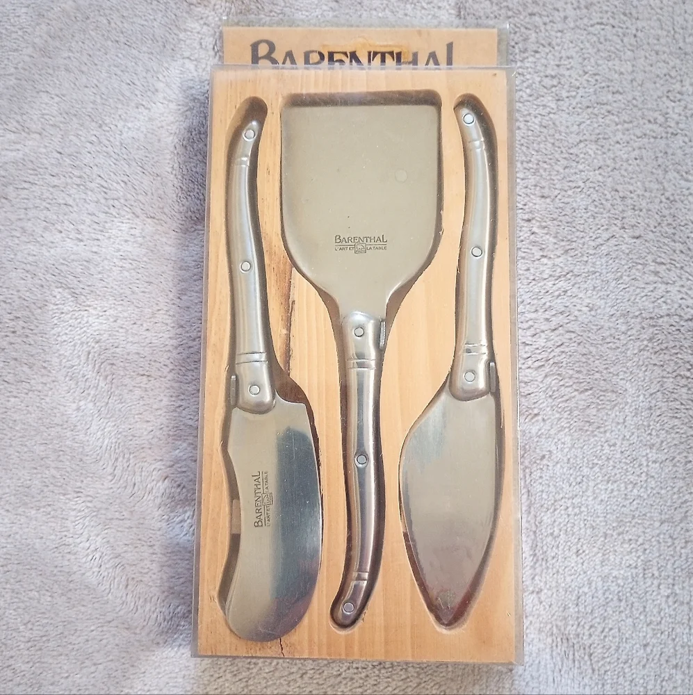 NIB Laguiole Barenthal Stainless Cheese Knife Set Made In France
